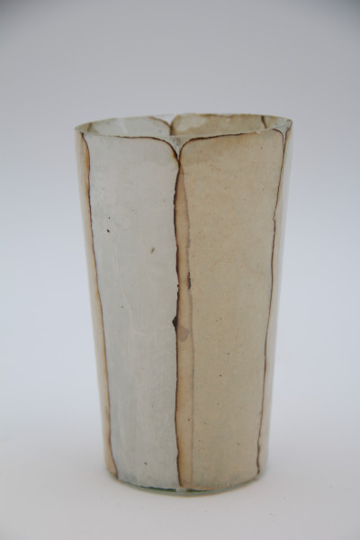Votiv Glas creme/weiss 7x7x14cm