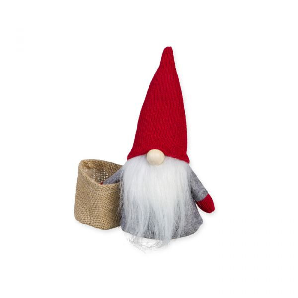 Figur Wichtel rot/grau