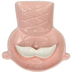 Teller Nussknacker Steinzeug pink 24x19x3,5cm