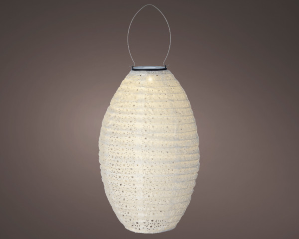 Solar Laterne Nylon weiss 23x38cm