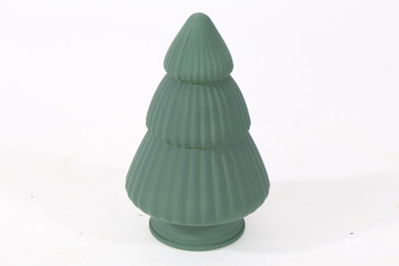 Tannenbaum Glas grün matt 9,5x9,5x15cm