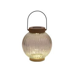Laterne Solar Glas sand 1LED 15x14,5cm