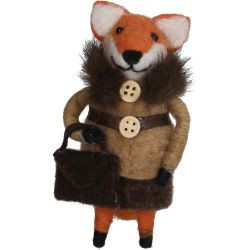 Hänger Fuchs m. Tasche Filz braun 13,5cm