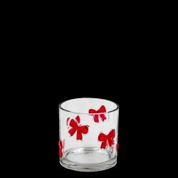 Teelichthalter CHRISTMAS SHINE Glas rot10x10cm