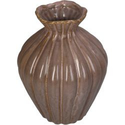 Vase Steingut braun 16,5x16,5x22cm