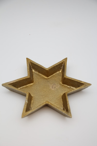 Schale Stern Aluminium gold 15x2cm