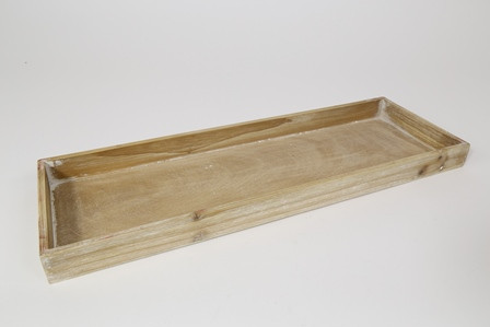 Tablett Holz 40x20x4cm natur gebürstet