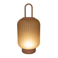 Laterne Glas USB terra 33x15cm