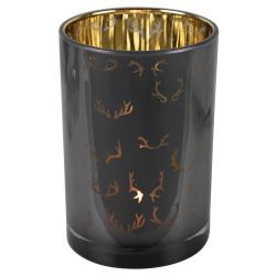 Teelichhalter Glas Geweih 18cm