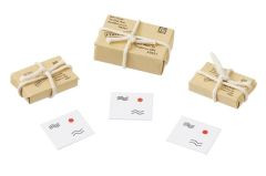 Päckchen und Briefe Set 6St. 1,5-3,0cm braun/weiß sortiert