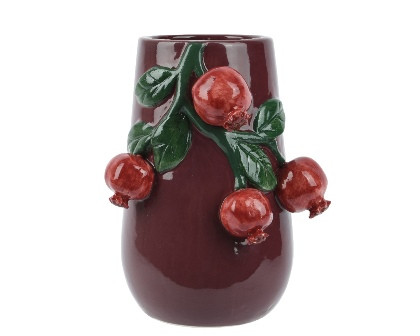 Vase Dolomite maroon 16x16x22cm