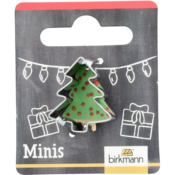 Mini-Ausstechform Tannenbaum 2,5cm Edelstahl auf Cardboard PG rot