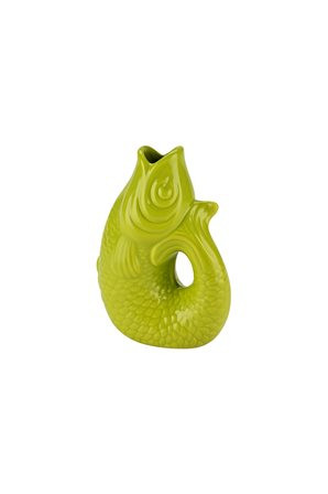 Vase/Karaffe Fisch Steingut lime 0,2L 9,5x13x6cm