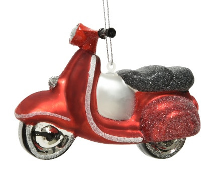 Hänger Scooter Glas rot 4.5x11.5x7cm