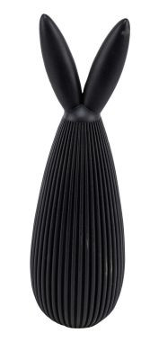 Hase Poly geriffelt schwarz 9x9x28,5cm