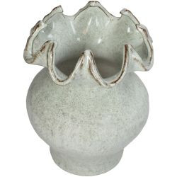 Vase Steingut grün 17,5x17,5x22cm