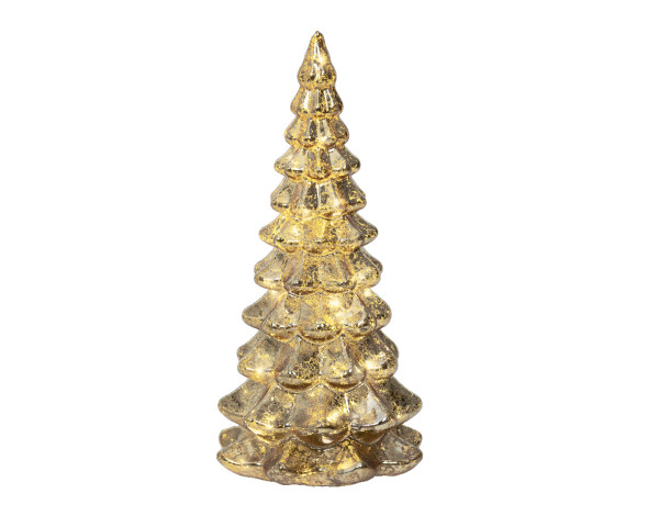 Micro LED Baum Glas gold/warmes weiss Indoor 10x21cm