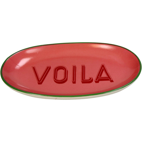 Teller Steingut pink 21x12,5x2,5cm oval