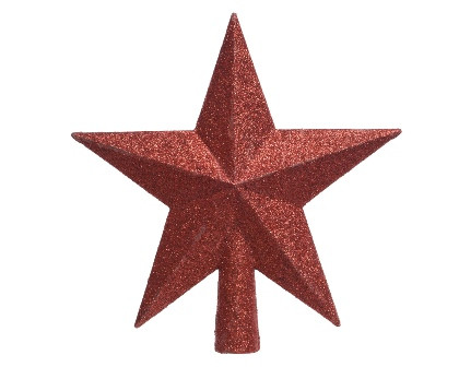 Baumspitze bruchfest weihnachtsrot Glitter 4.2x19x19cm