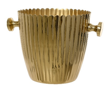 Weinkühler Aluminium gold 23x23x21cm