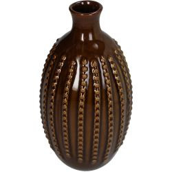 Vase Steingut braun 13x13x24cm