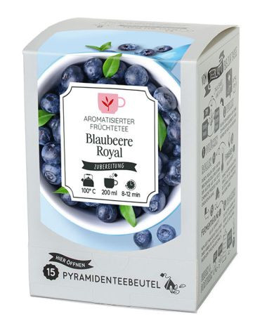 Pyramidenbeutelbox Blaubeere Royal Arom. Früchtetee 15 Btl.