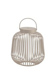 LED Laterne Metalll "Lunaro" sand, Größe S: 23x23x24 cm, aufladbar über USB-C-Anschluss, inkl. Lade