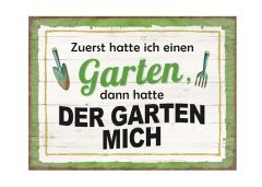 Schild SpruchMetall weiß grün