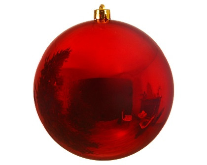 Kugel bruchfest weihnachtsrot glanz 14cm