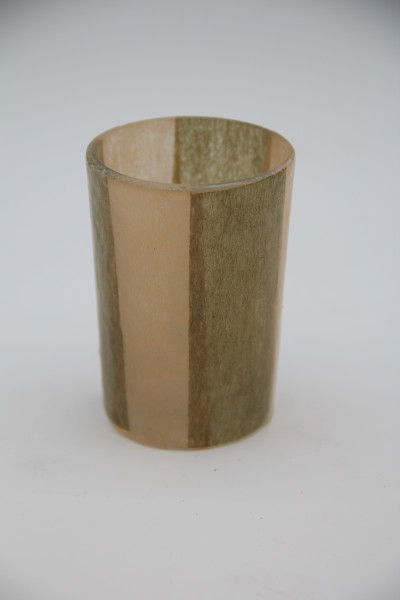 Votiv Glas hellgrün/weiss 6x6x8cm