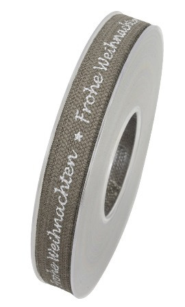 Band Frohe Weihnachten 15mmx20m anthrazit
