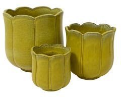 Topf Terracotta gelb 42x42,50cm indoor/outdoor