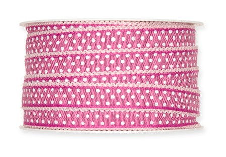 Band Punkte 15mmx25m rose pink/weiss