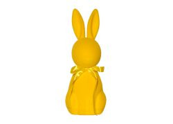 Hase mit Schleife Flock gelb 41cm