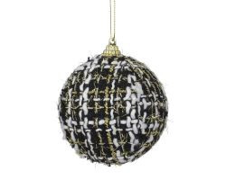 Kugel Tweed schwarz Schaumstoff D8cm