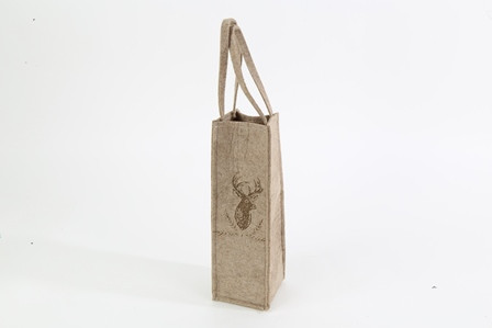 Flaschentasche Filz 10x10x40cm braun