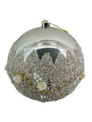 Kugel "Pail.-Flower" Kunststoff champagner 20cm