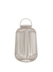 LED Laterne Metalll "Lunaro" sand, Größe M: 23,5x23,5x36 cm, aufladbar über USB-C-Anschluss, inkl.