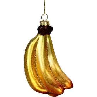 Hänger Bananen Glas gelb 11cm