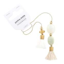 Ornament PERLINA DOBLE 8x2cm creme