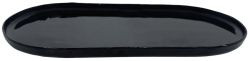 Tablett Metall oval schwarz 35x23cm