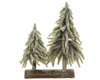 Baum Mini beschneit grün 28x16x28cm