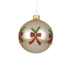Kugel Weihnachts Schleife Glas D8cm