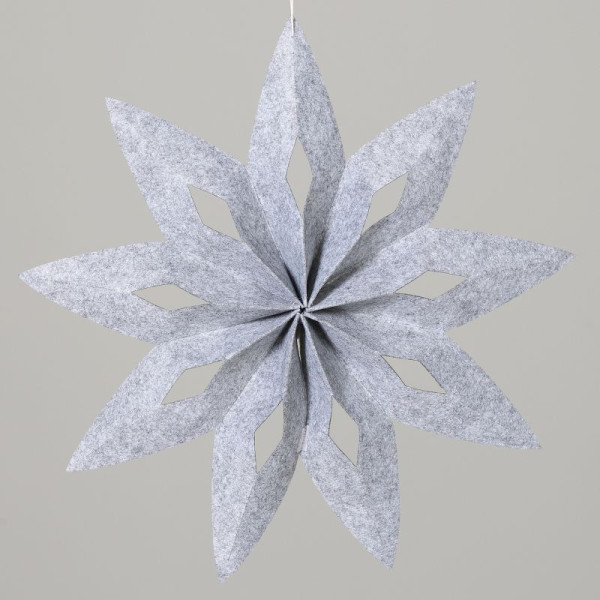 Stern Hänger Filz grau 50cm