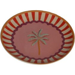 Teller Palme Steingut 16x16x2cm