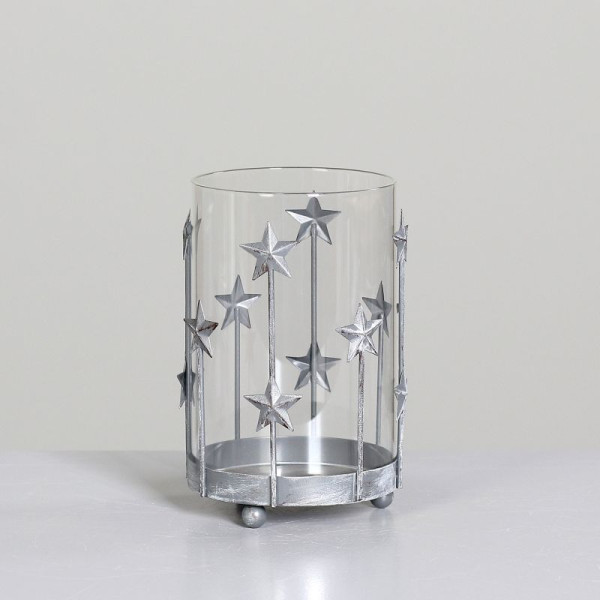 Windlicht Glas anthrazit 16cm