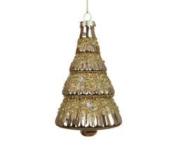 Hänger Baum gold Glas 13x9,5cm