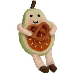 Hänger Avocado Brezel Filz grün 12cm
