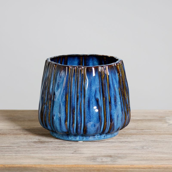 Vase Keramik blau 15,5x18cm