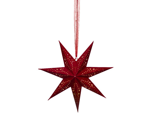 LED Stern Papier rot/warm weiss Indoor 38x18.5cm
